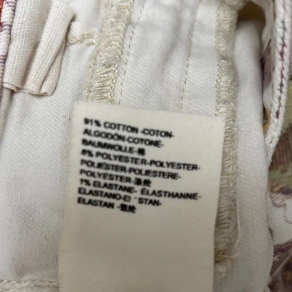 Pilcro and the Letterpress Cream-Pink Floral High Rise Bootcut Flare size 25 - Picture 10 of 11